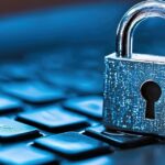 ai generated, lock, encryption, cybersecurity, security, laptop, computer, technology, business, data